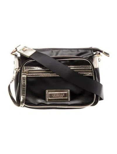 Pre-owned Versace Leather Crossbody Bag In Black