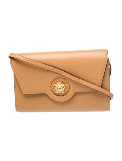 Pre-owned Versace Leather Crossbody Bag In Brown