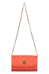 Versace Leather Crossbody Bag In Orange