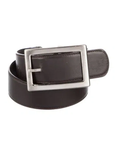 Pre-owned Versace Leather Crystal Embellishments Belt In Black