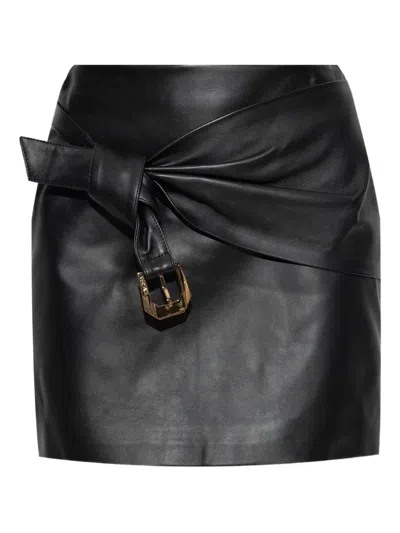 Versace Leather Draped Skirt