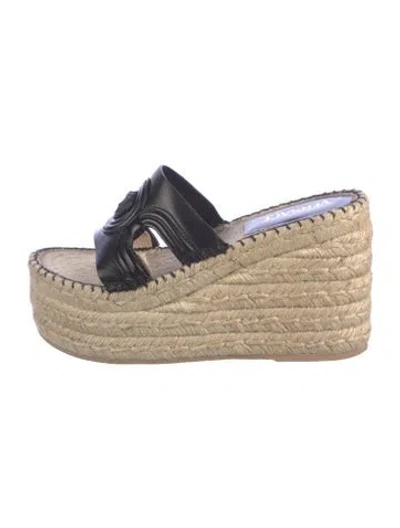 Pre-owned Versace Leather Espadrilles In Neutrals