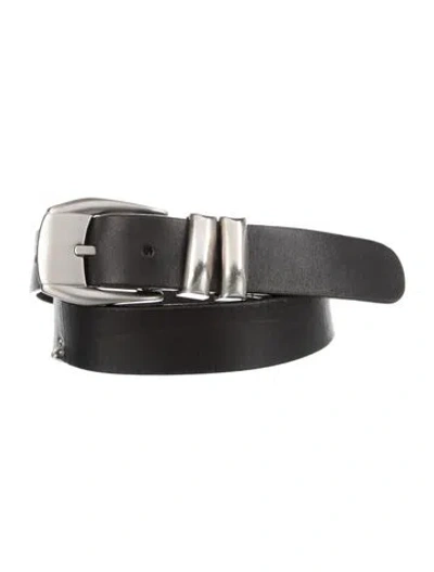 Pre-owned Versace Leather Eyelet Trim Belt In Black
