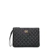 Versace Leather Flat Pouch In Black