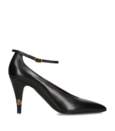 Versace Leather Gianni Pumps 90 In Black