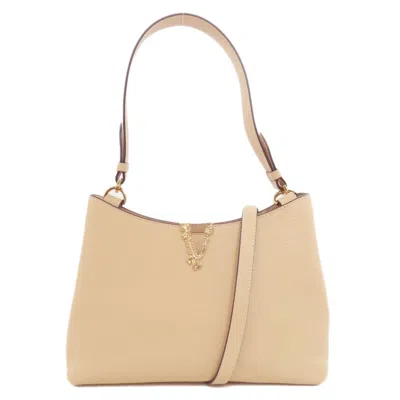 Pre-owned Versace Leather Handbag () In Beige