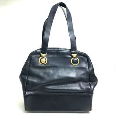 Pre-owned Versace Leather Handbag () In Black
