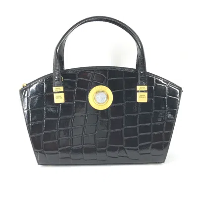 Pre-owned Versace Leather Handbag () In Black