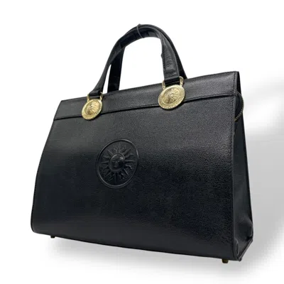 Pre-owned Versace Leather Handbag () In Black