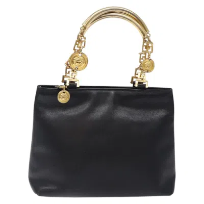 Pre-owned Versace Leather Handbag () In Black