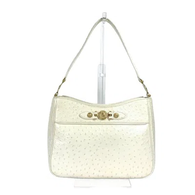 Pre-owned Versace Leather Handbag Shoulder Bag () In White