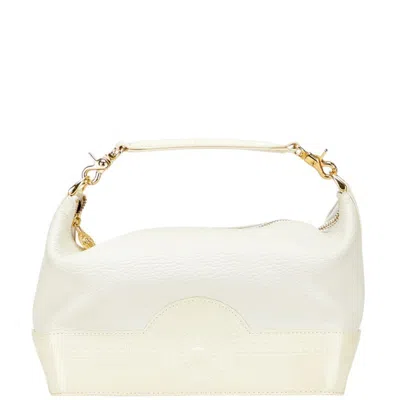 Pre-owned Versace Leather Handbag Vanity Bag () In White