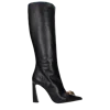 Versace Leather High Heel Heel Boot In Black