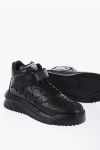 VERSACE LEATHER HIGH-TOP SNEAKERS WITH CUTOUTS