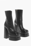 Versace F22 155 Platform Womens Leather Zipper Ankle Boots