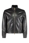 Versace Jacket High Collar Elastic Cuffs In Black