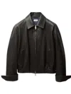 Versace Leather Blouson In Black