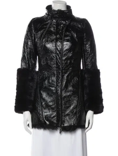 Pre-owned Versace Leather Jacket In Black