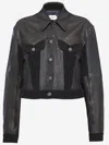 Versace Structured Leather Jacket With Suede Inserts In Black
