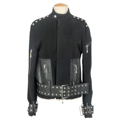Pre-owned Versace Leather Jacket In Black