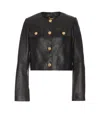 Versace Leather Jacket In Black