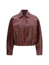 Versace Leather Jackets In Brown