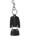 Versace Leather Keyring In Black