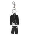 Versace Leather Keyring In Black