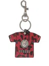 Versace Leather Keyring In Red
