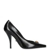 Versace Leather La Medusa Pumps 105 In Black