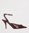 Versace La Medusa 85 Calf Leather Slingback Pumps In Burgundy