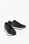 Versace Leather Lace-up Sneakers With Breathable Inserts In Multi