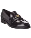 Versace Leather Loafer In Black