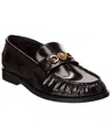 Versace Leopard Print Medusa Loafers In Black
