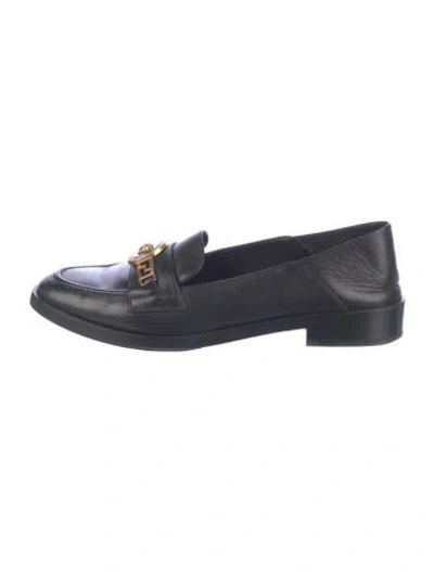 Pre-owned Versace Leather Loafers In Blue