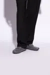 Versace Leather Loafers In Grey