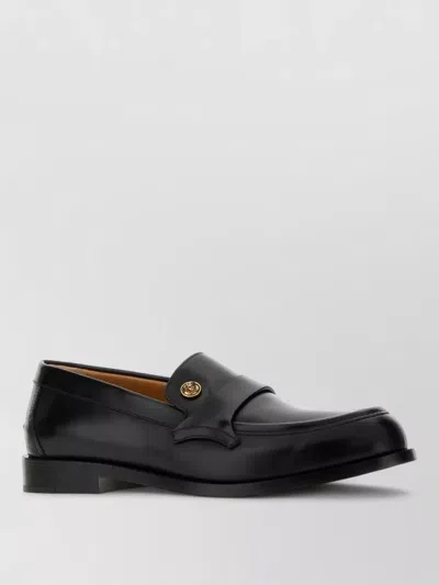 Versace Black Leather Loafers