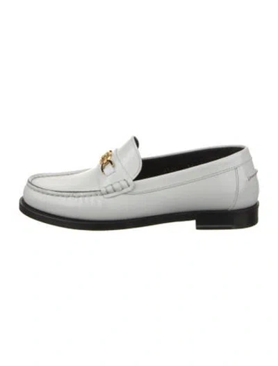 Pre-owned Versace Leather Loafers W/ Tags In White