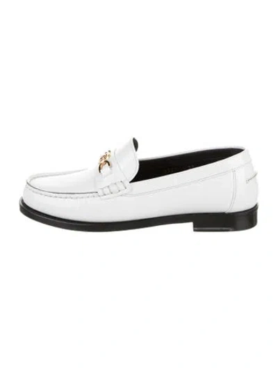 Pre-owned Versace Leather Loafers W/ Tags In White