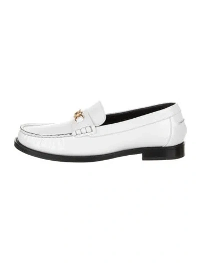Pre-owned Versace Leather Loafers In White