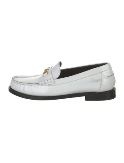 Pre-owned Versace Leather Loafers In White
