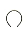 Versace Leather Logo-plaque Studded Headband In Black