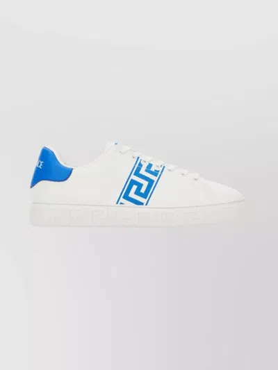 Versace Leather Low-top Greca Style Sneakers In White