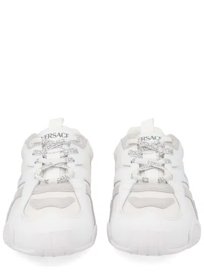 Versace Leather Low-top Sneakers In Multi