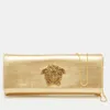 VERSACE LEATHER MEDUSA ICON CRYSTALS CHAIN CLUTCH