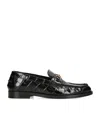 Versace Womens Black Medusa Croc-embossed Leather Loafers In Black