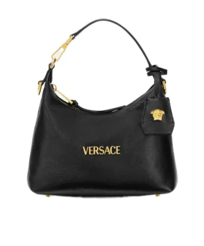 Versace Leather Mini Bag In Black