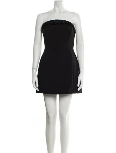 Pre-owned Versace Leather Mini Dress In Black