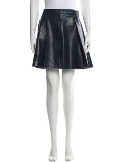 Pre-owned Versace Leather Mini Skirt In Black