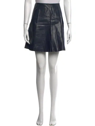 Pre-owned Versace Leather Mini Skirt In Black